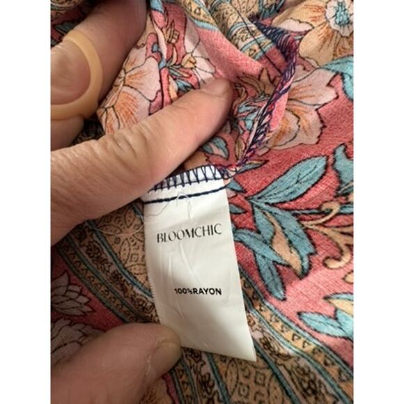 NWT!! "BLOOMCHIC" Summer Bohemian Full Length Flutter Dress SZ 12 Gypsy Fairy - Picture 9 of 13
